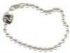 7.5inch 4mm Sterling Silver Ball Bracelet with Yin and Yang Tag 